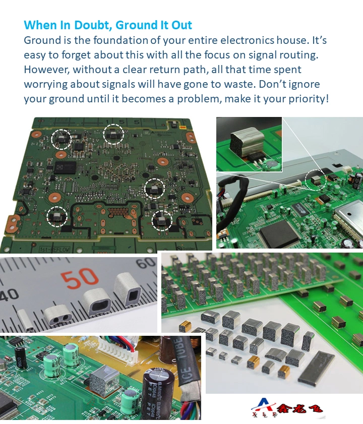 EMI Gaskets Low Resistance High Temperature Resistance RF Shielding Conductive Foam Gasket for PCB Board Chassis Cabinet